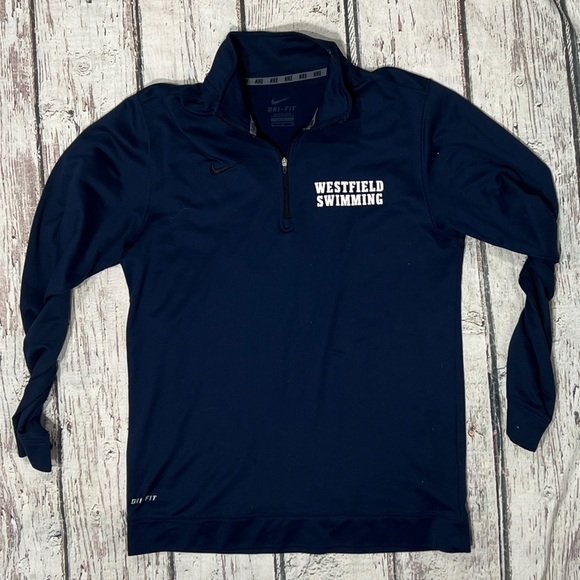 Westfield New Jersey Swimming Nike Dri-Fit Blue Athletic Zip Up Jacket Gym - Picture 1 of 5